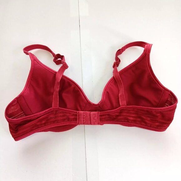 VTG Vassarette Bra 34A RED Satin Full Coverage  Lined Contour 75-250 Coquette - Picture 3 of 5